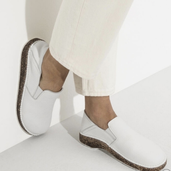 Birkenstock Callan Slip On Convertible Heel Leather White Narrow EU41 10 NIB - Picture 2 of 16